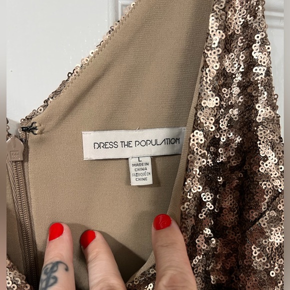 Dress the Population gold sequin dress Large - Picture 2 of 7